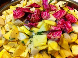Roasted turnips, beets and rosemary by Farmer Steph, 2012 season